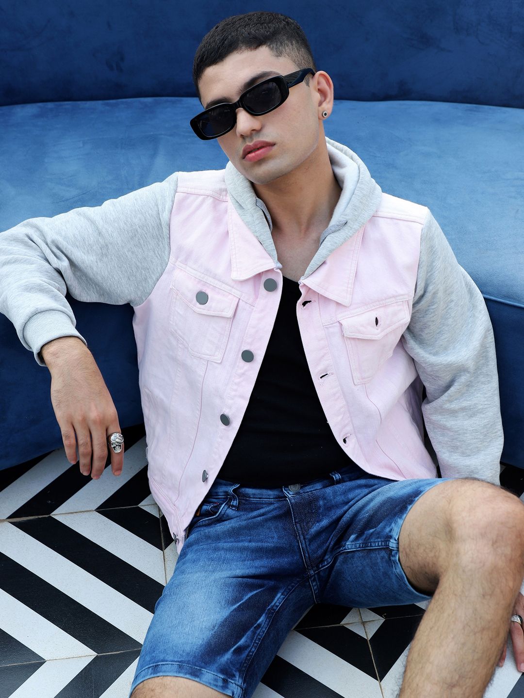 CAHOOT Colourblocked Windcheater Cotton Denim Jacket