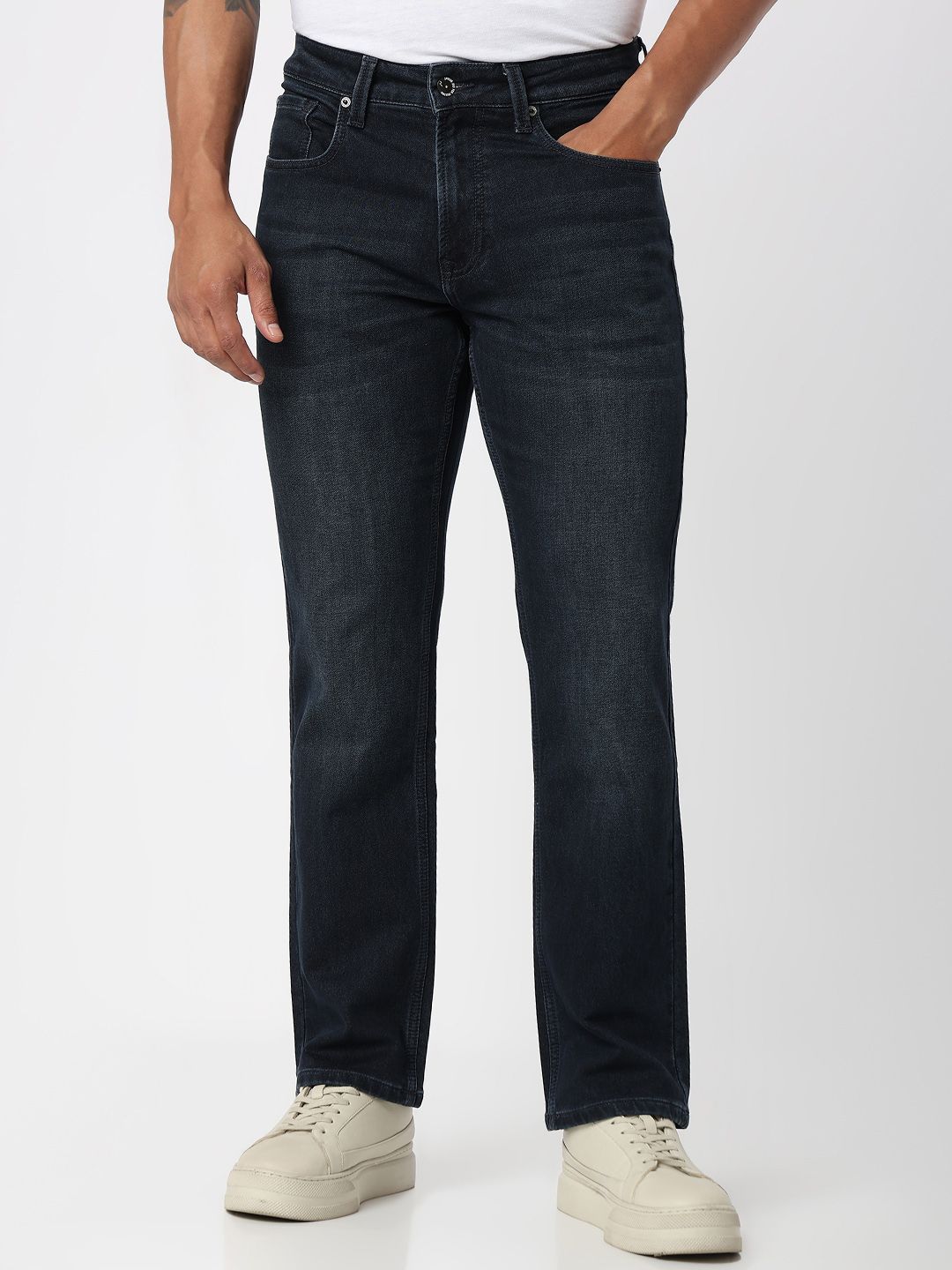 Spykar Men Chico Mid Rise Comfort Fit Dark blue  Jeans