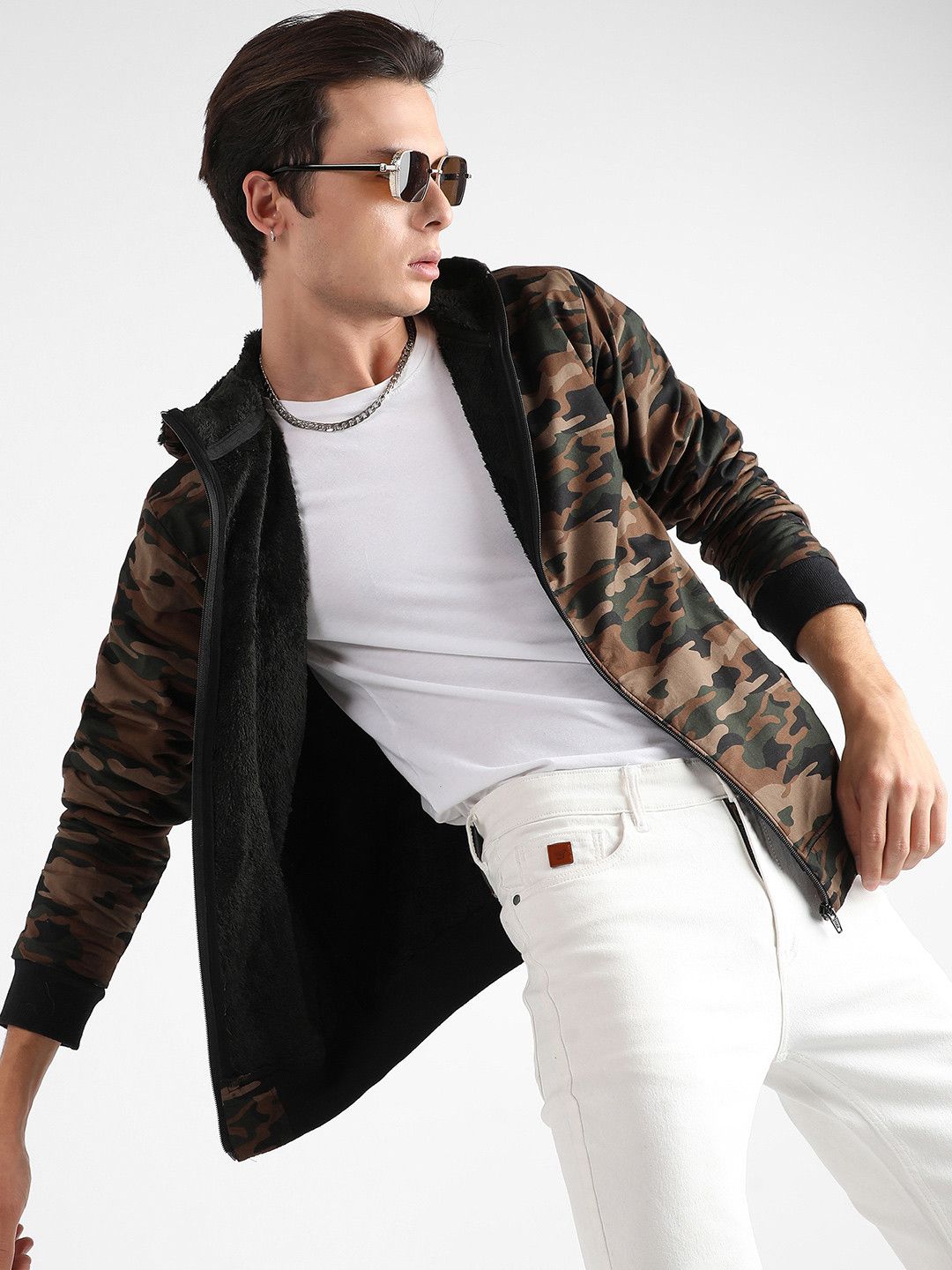 CAHOOT Men Camouflage Lightweight Biker Jacket