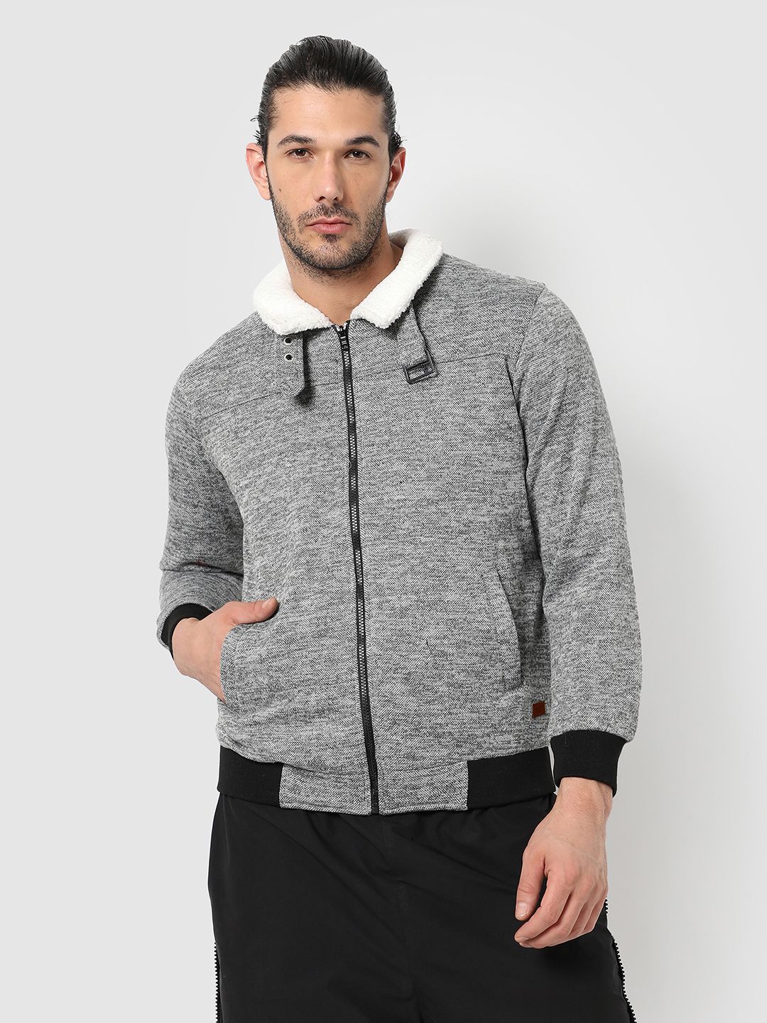 CAHOOT Men Grey Windcheater Outdoor Bomber Jacket
