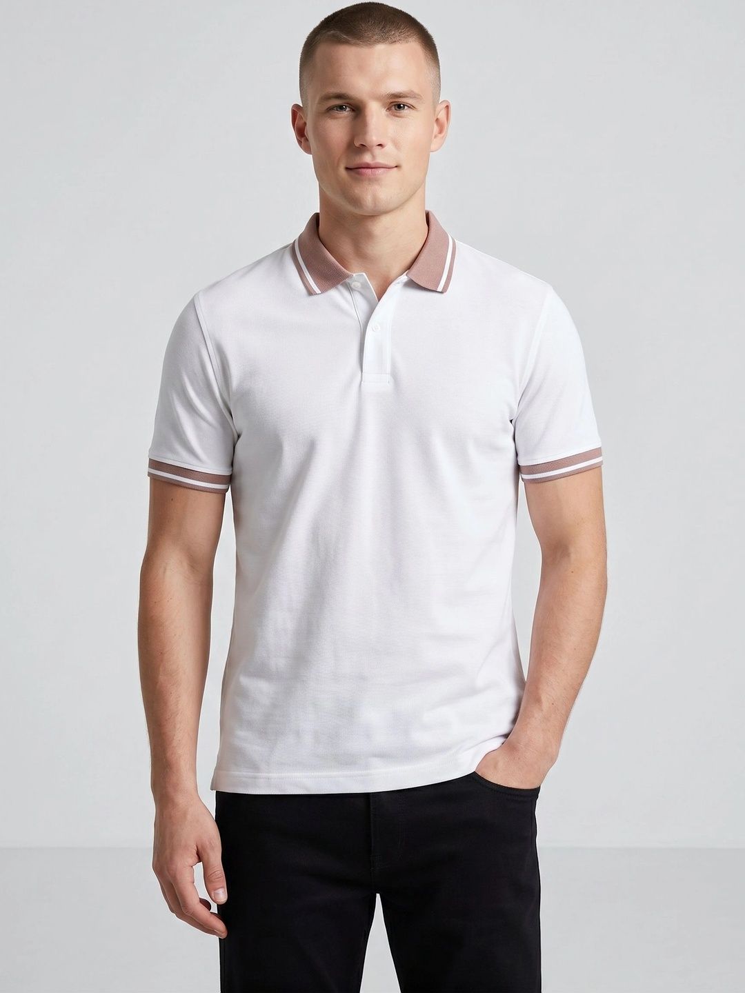 R.Code by The Roadster Life Co. Men Polo Collar T-shirt
