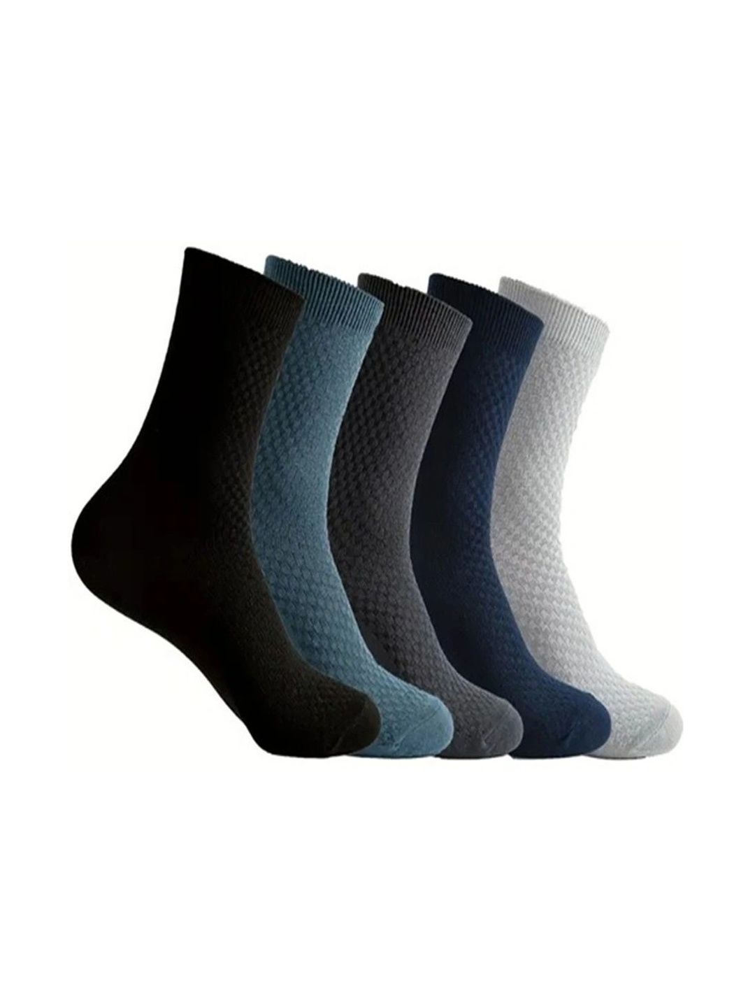 BEAR&BEYOND Men Pack of 5 Cotton Assorted Patterned Above Ankle Socks