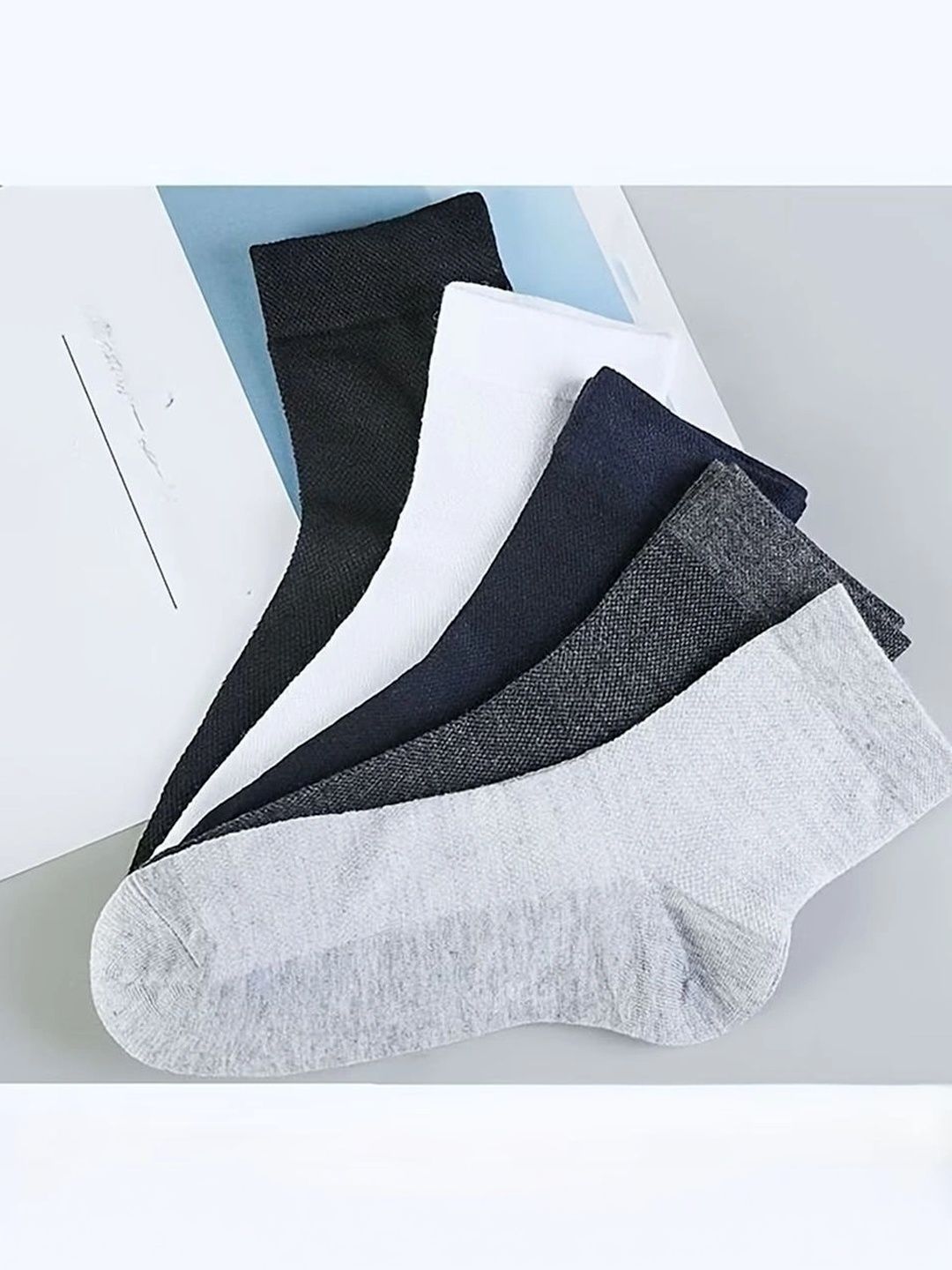 BEAR&BEYOND Men Pack of 5 Cotton Assorted Ankle Length Socks