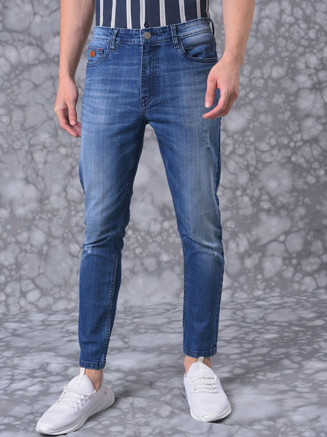 CAHOOT Men Smart Slim Fit Clean Look Heavy Fade Stretchable Jeans