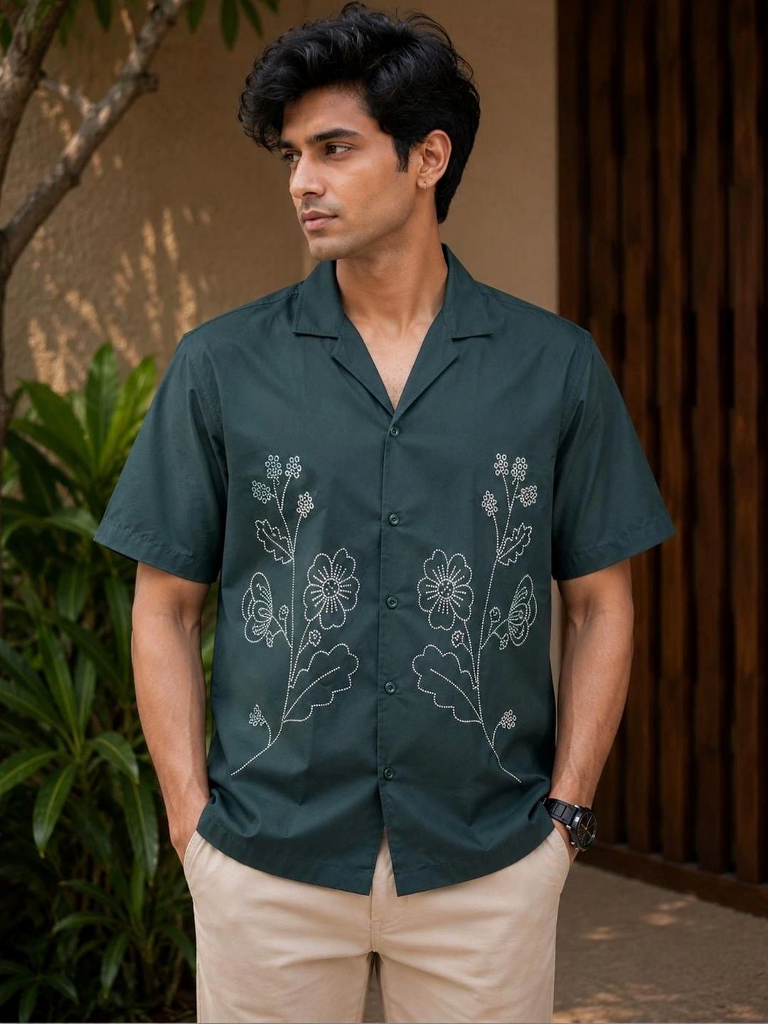 Threadsky Men Classic Floral Printed Casual Shirt