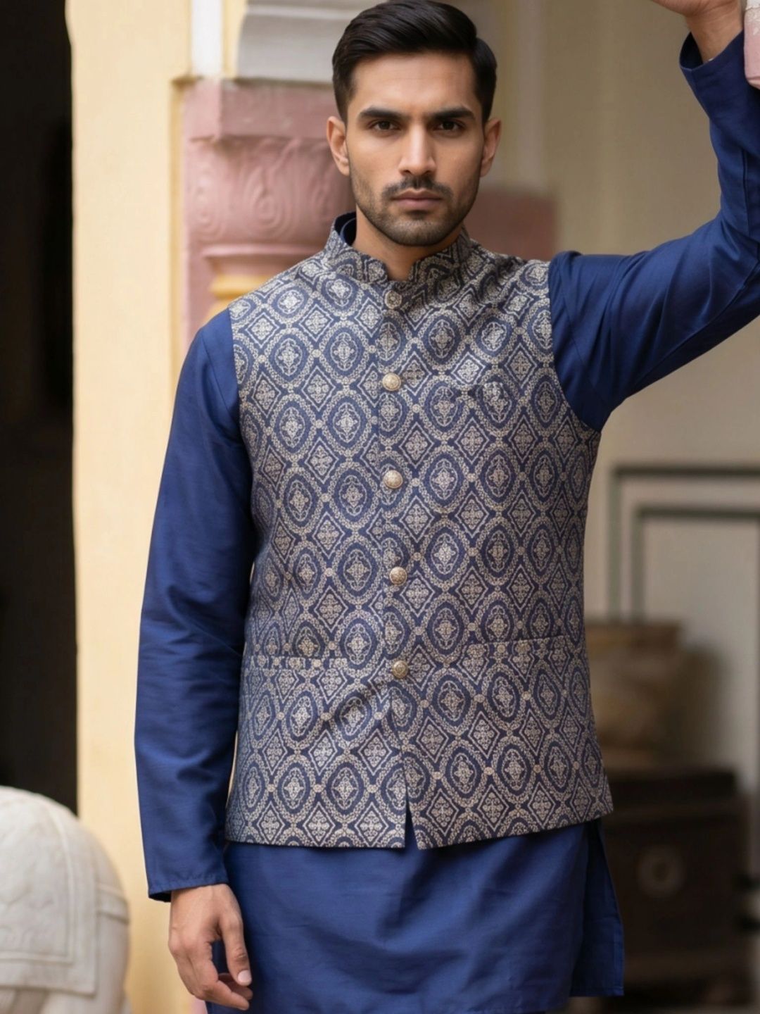 Jompers Woven Design Nehru Jackets