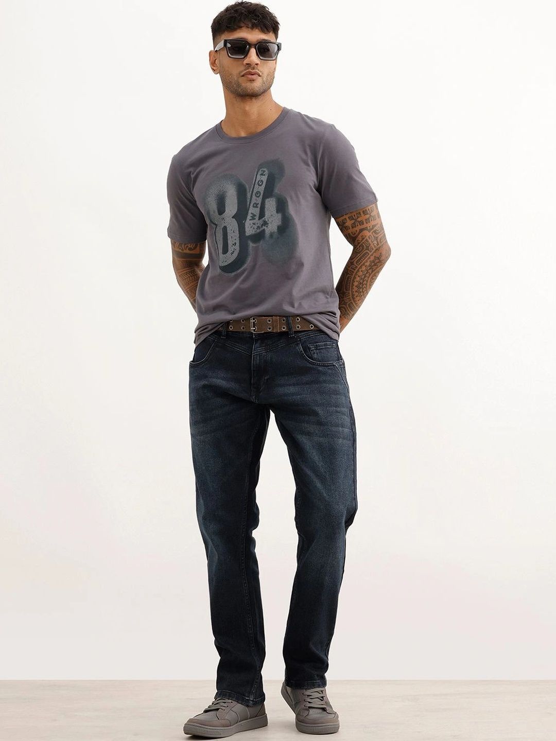 WROGN Men Printed Slim Fit T-shirt