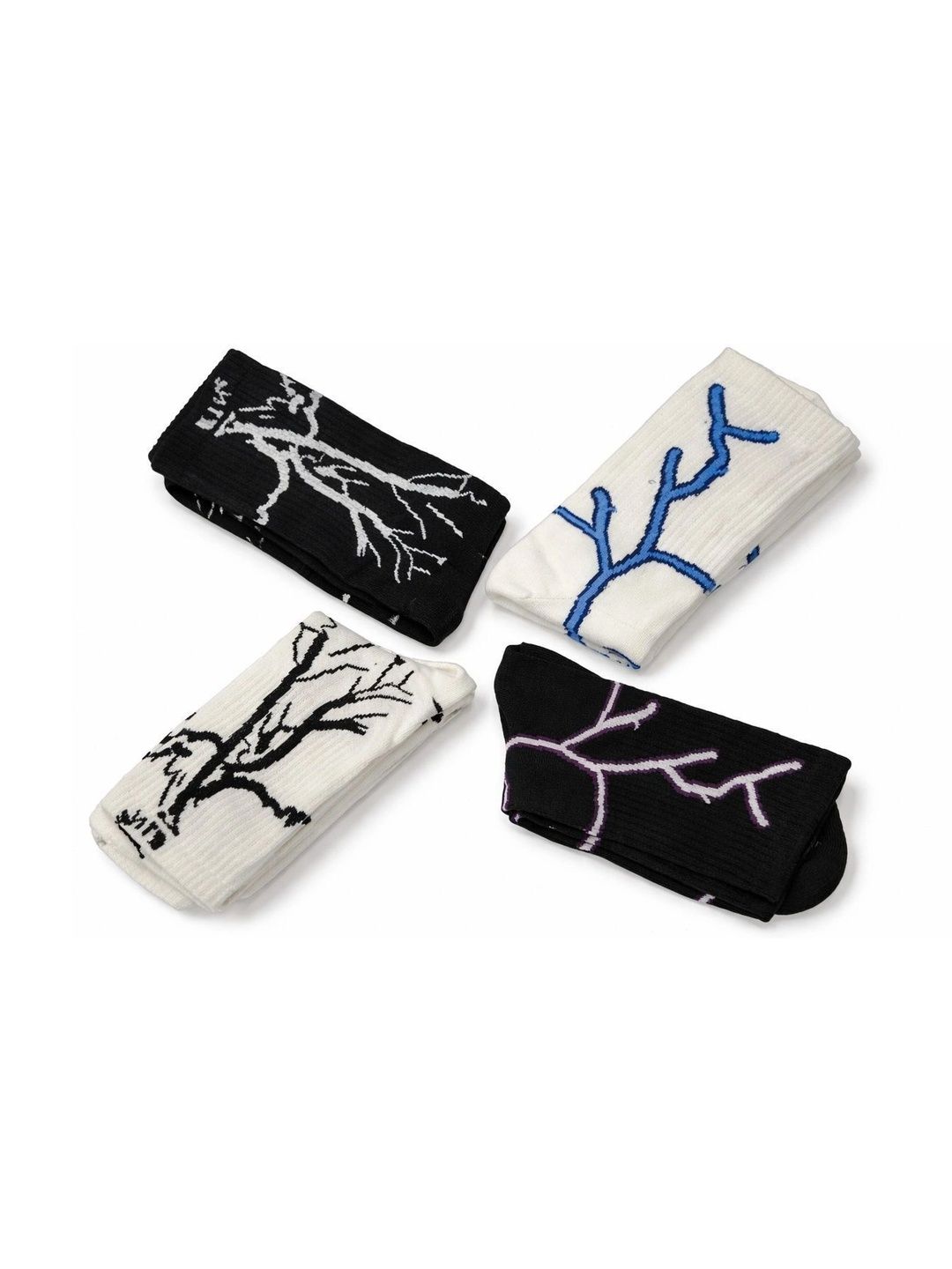 BEAR&BEYOND Men Pack of 4 Cotton Assorted Patterned Calf Length Socks