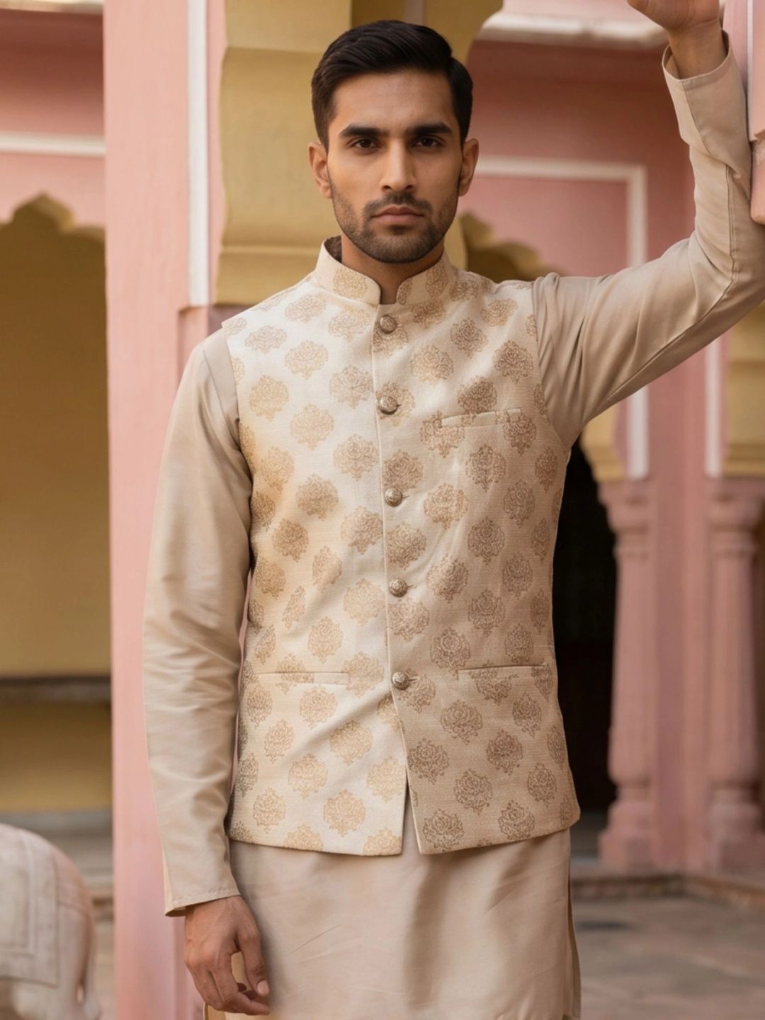 Jompers Woven Design Nehru Jackets