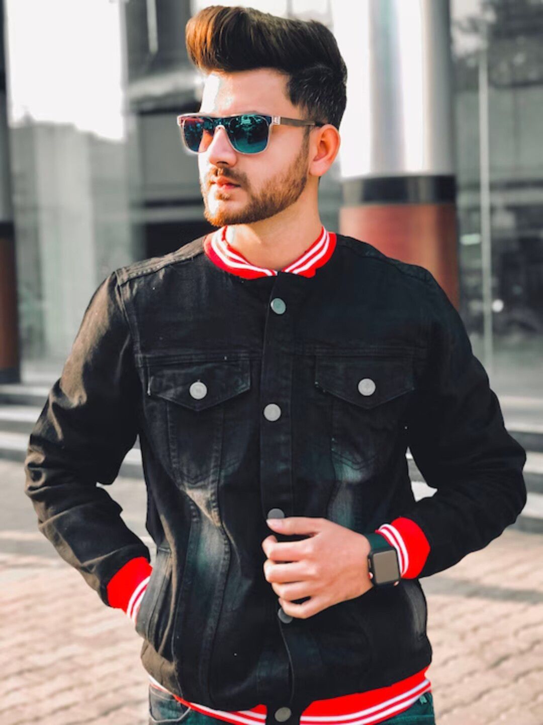 CAHOOT Campus Sutra Windcheater Mock Collar Denim Jacket