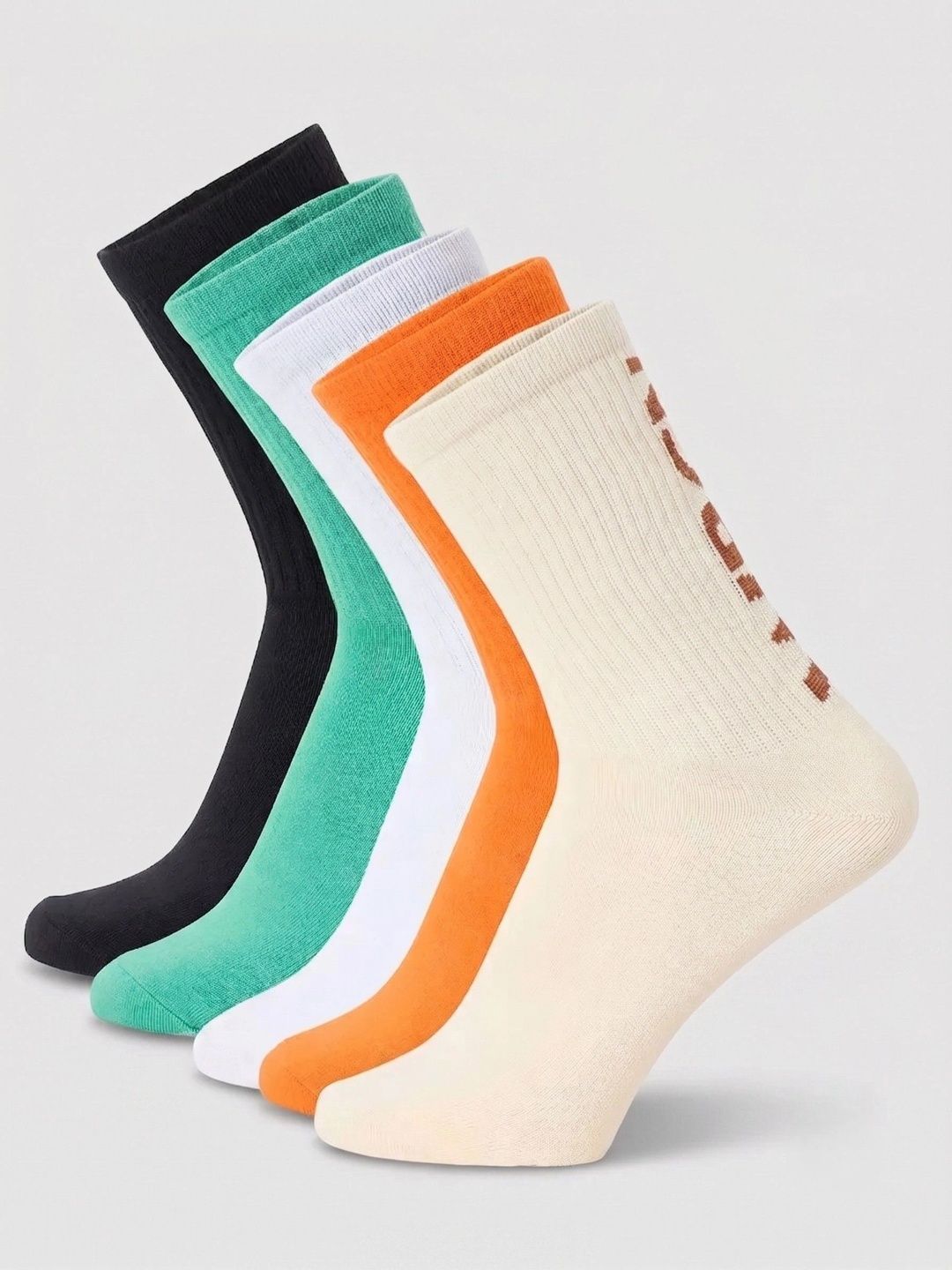 WROGN Men Pack of 5 Cotton Blend Patterned Above Ankle Socks