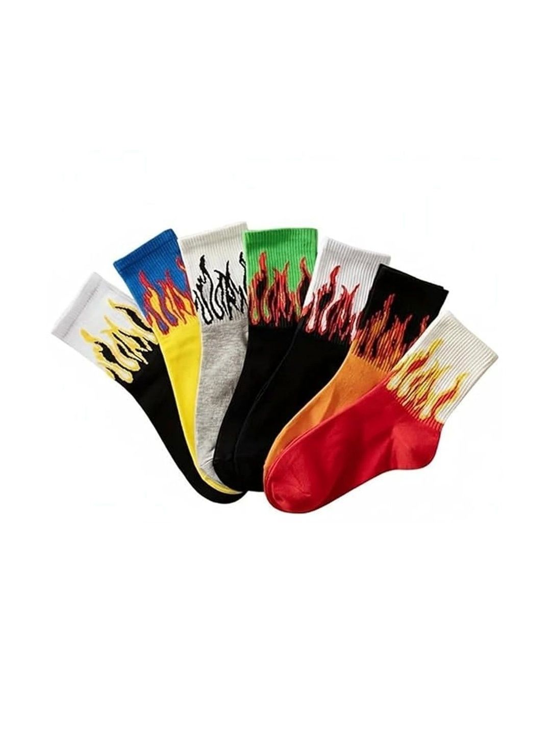 BEAR&BEYOND Men Pack of 7 Cotton Assorted Patterned Above Ankle Socks