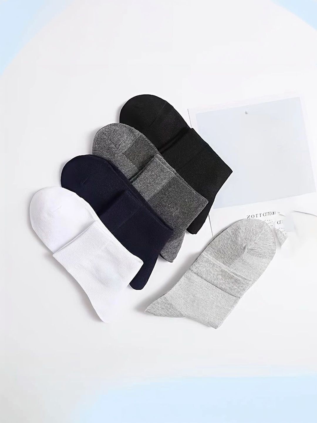 BEAR&BEYOND Men Pack of 5 Cotton Assorted Above Ankle Socks