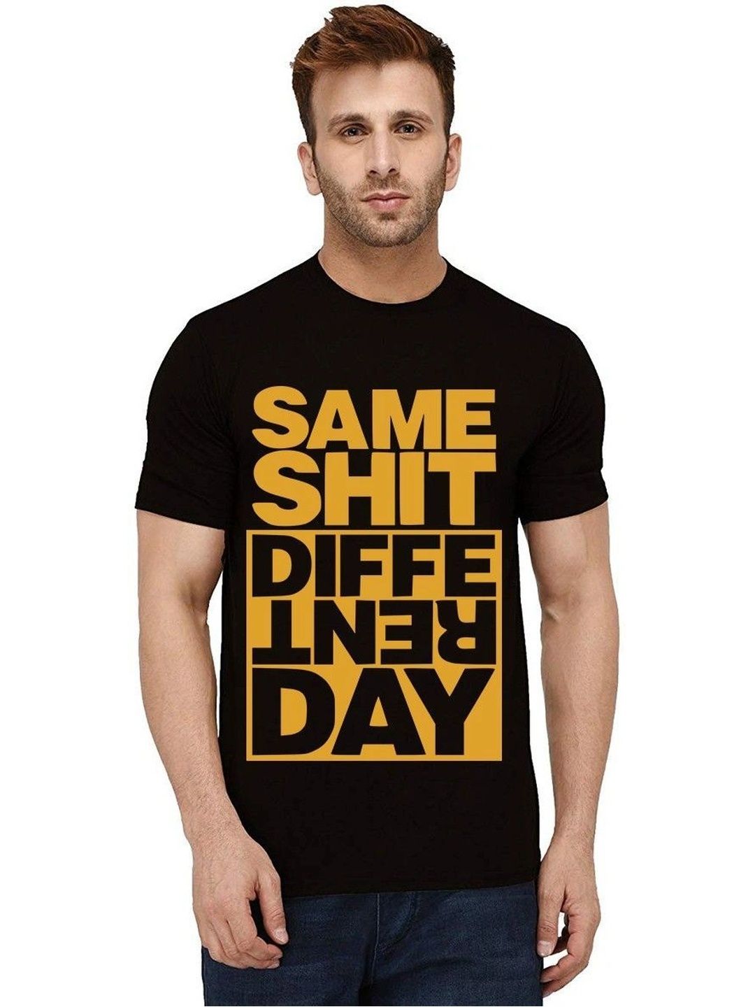 Caseria Men Typography Printed T-shirt