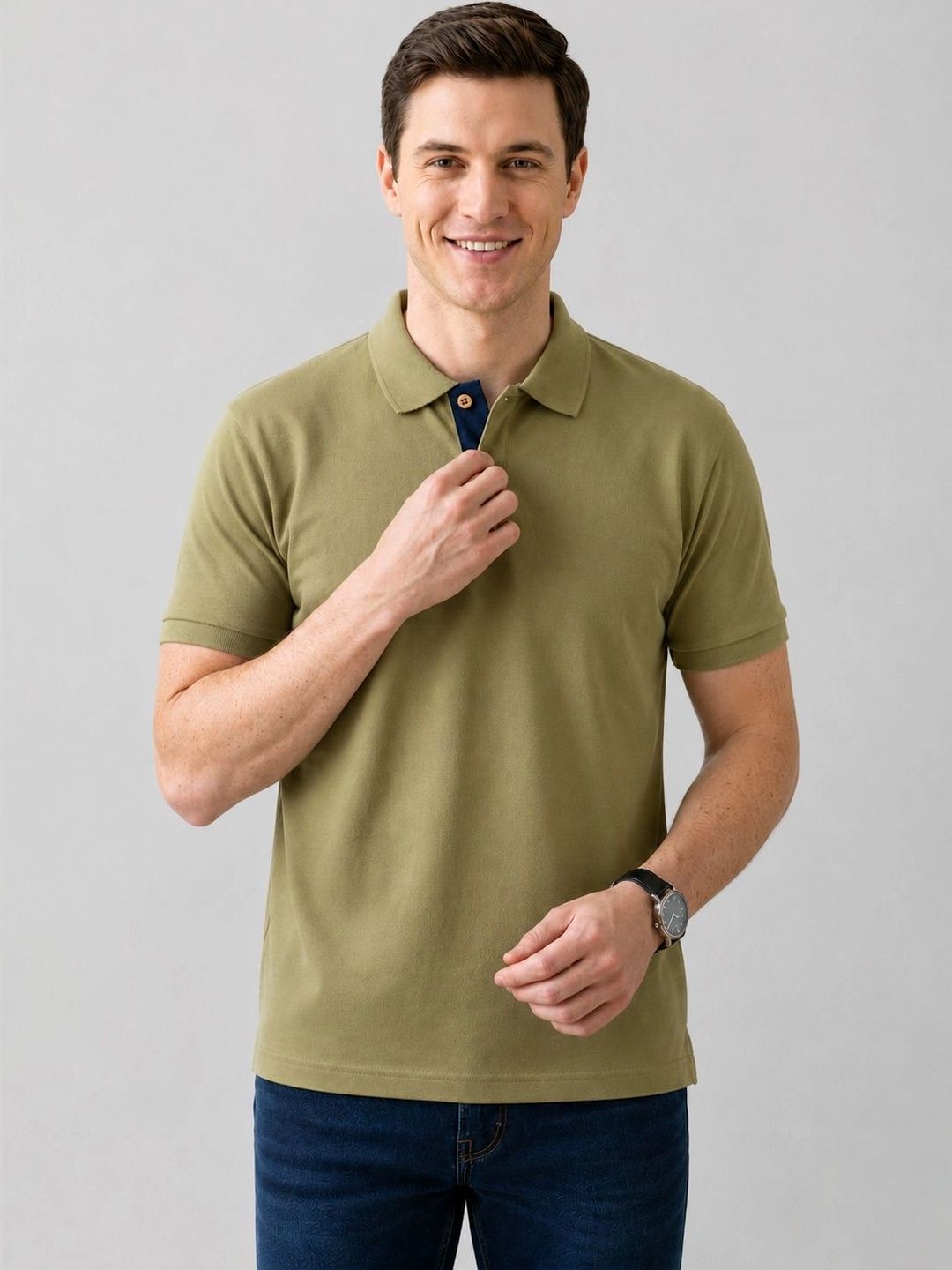 THE SQUAD CLUB Men Polo Collar Pockets T-shirt