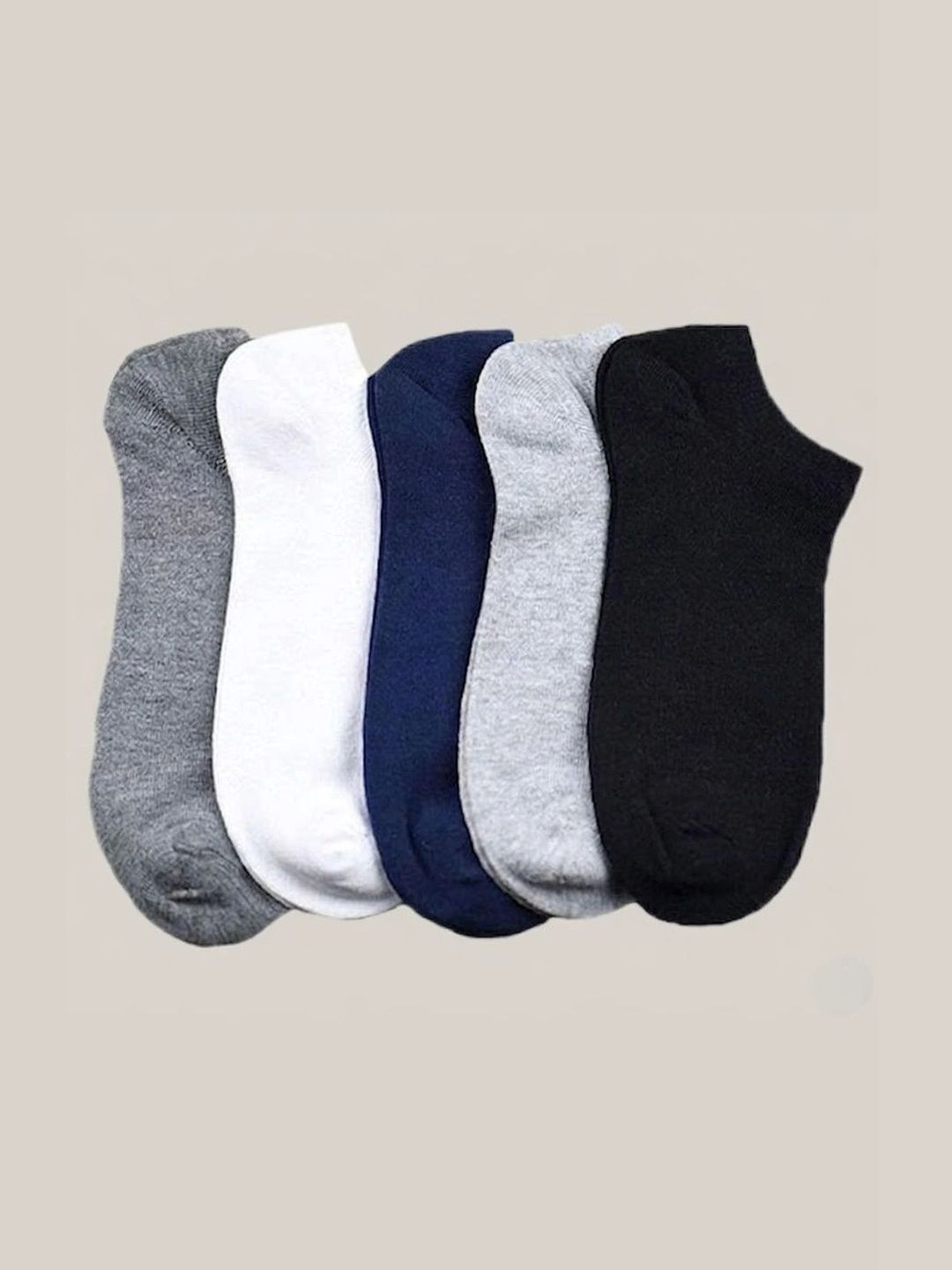 BEAR&BEYOND Men Pack of 5 Cotton Assorted Ankle Length Socks