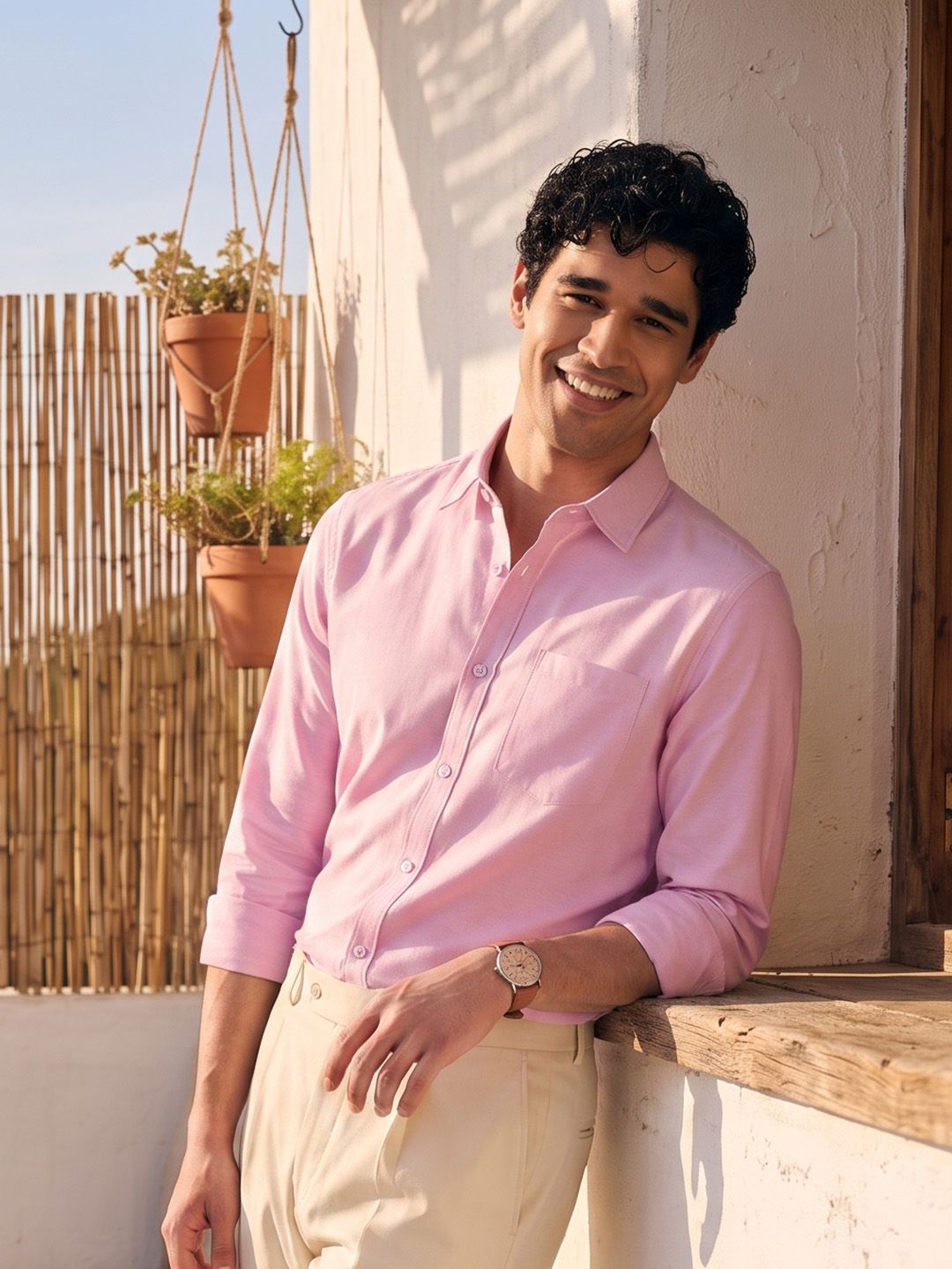 Mast & Harbour Men Spread Collar Casual Shirt