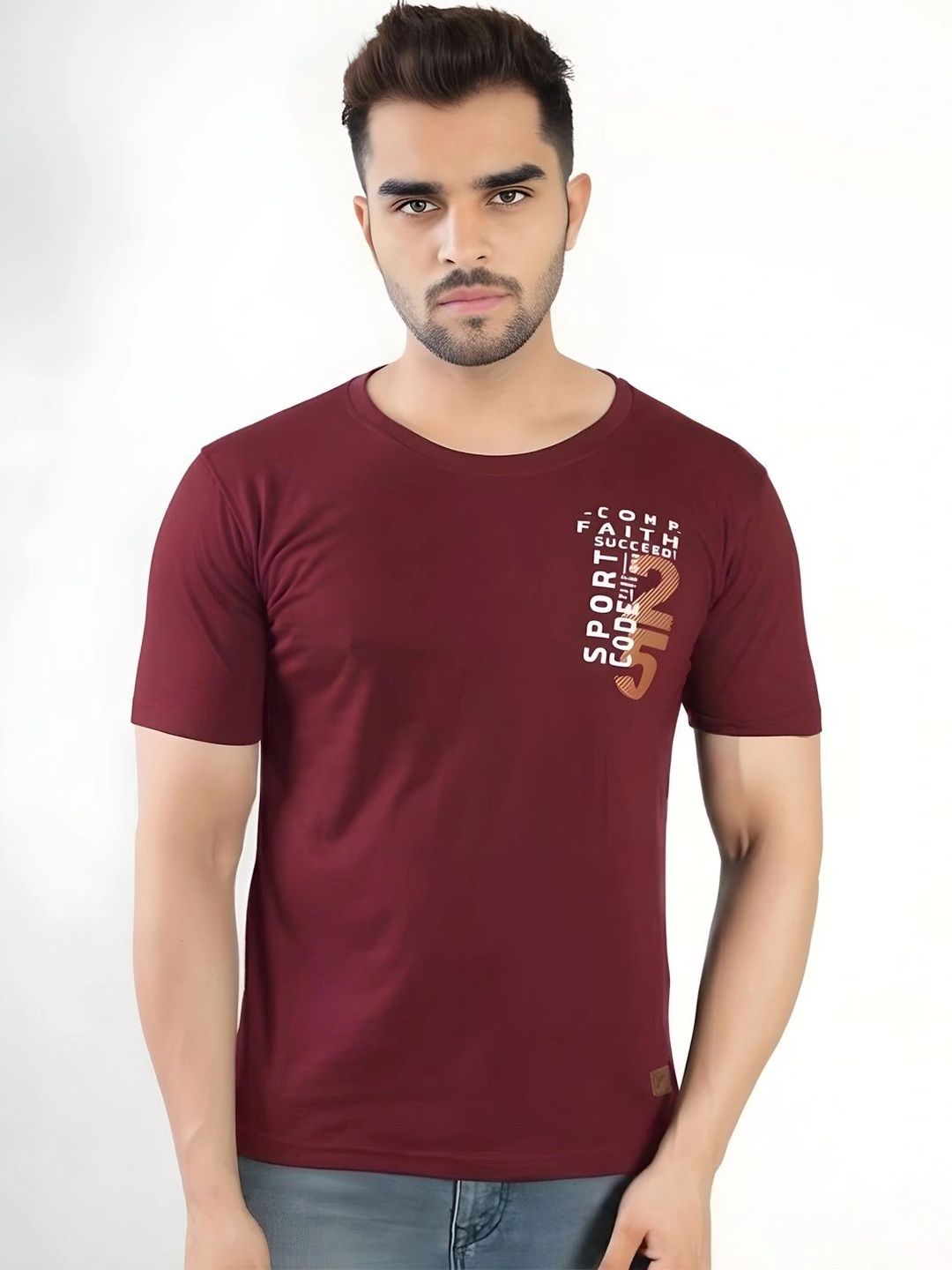 FLORA SHINE Men Typography Printed Bio Finish T-shirt