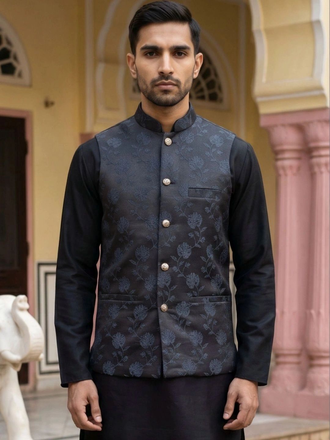 Jompers Woven Design Nehru Jackets