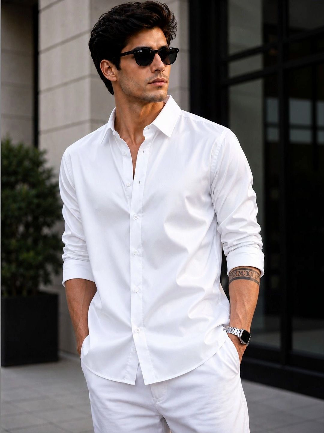THE BIG ATTIRE Men Classic Casual Shirt