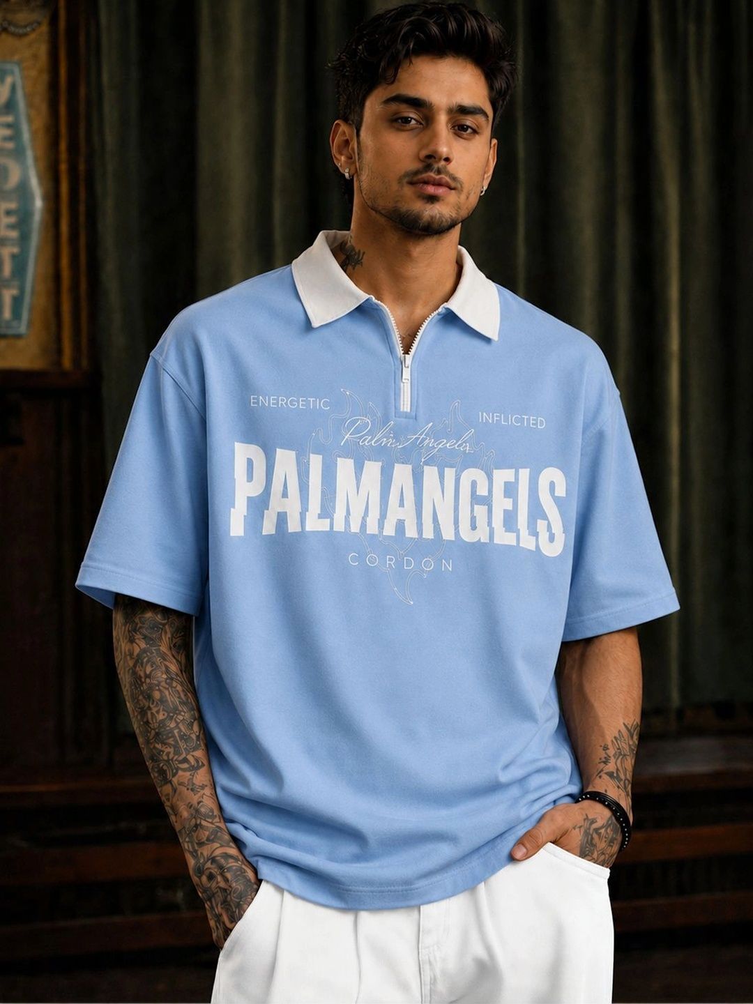 Force Men Brand Logo Printed Polo Collar T-shirt