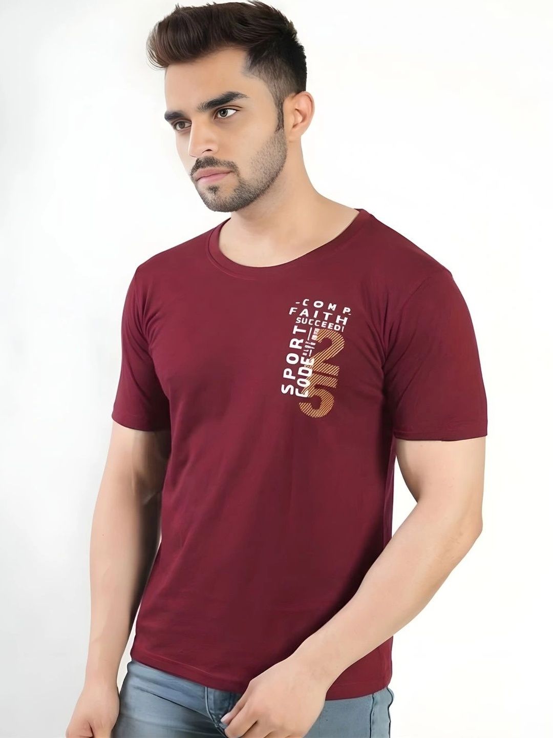 FLORA SHINE Men Typography Printed Bio Finish T-shirt