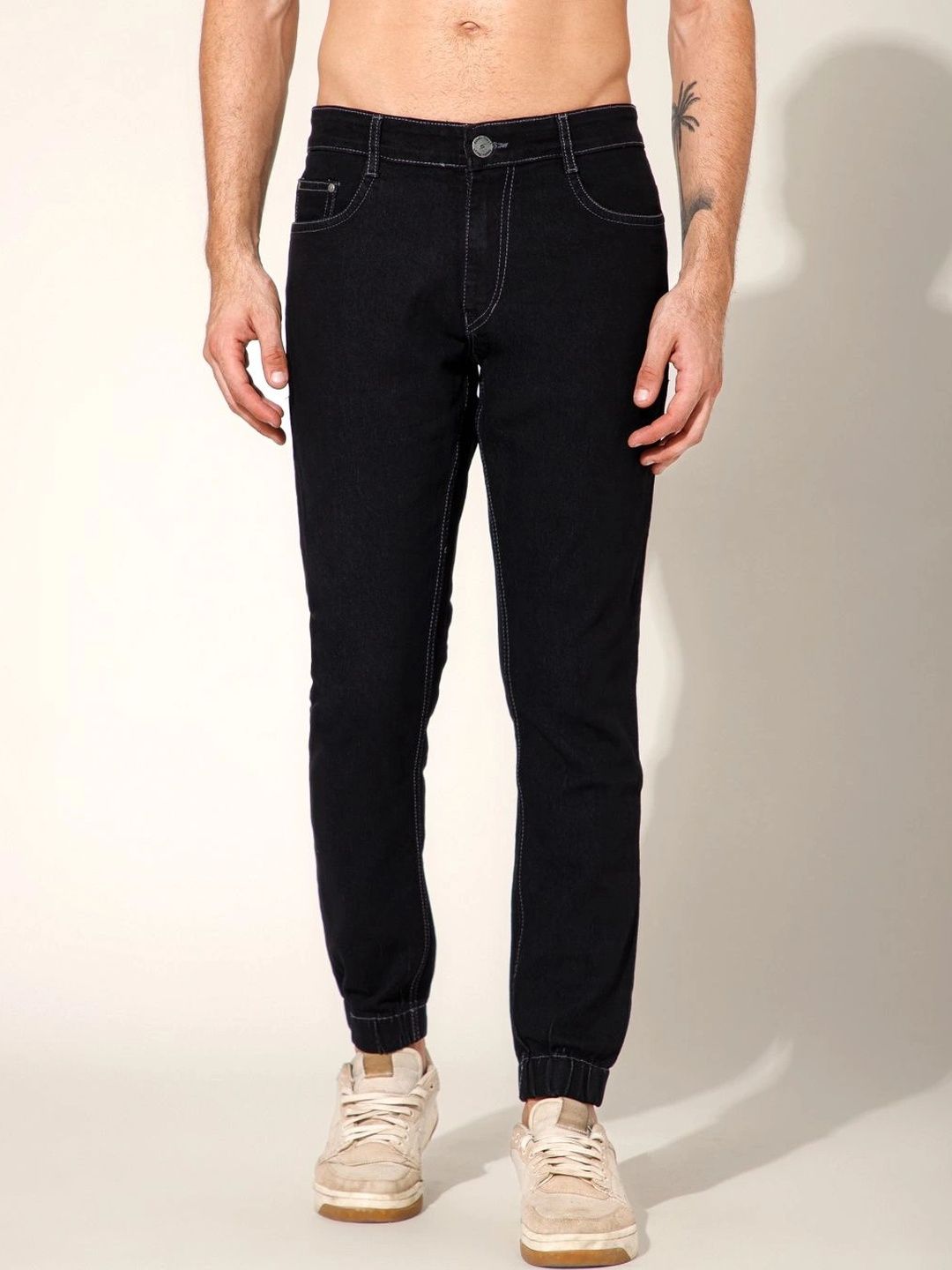 STUDIO NEXX Men Jogger Mid-Rise Cuffed Hem Jeans