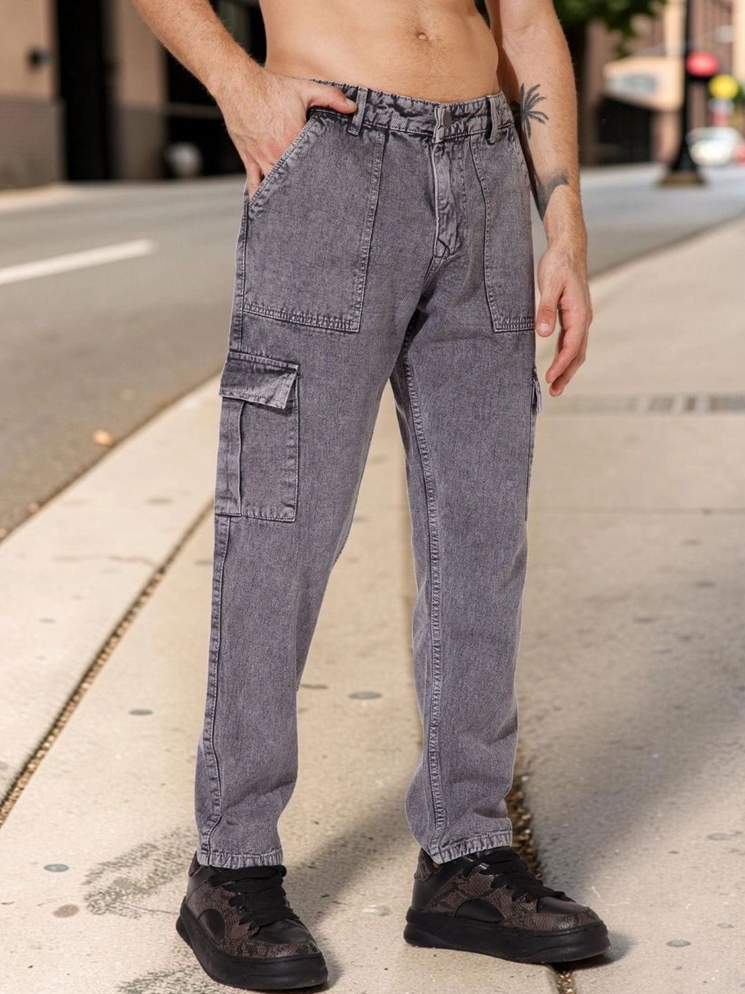 STUDIO NEXX Men Loose Relaxed Fit Mid-Rise Jeans