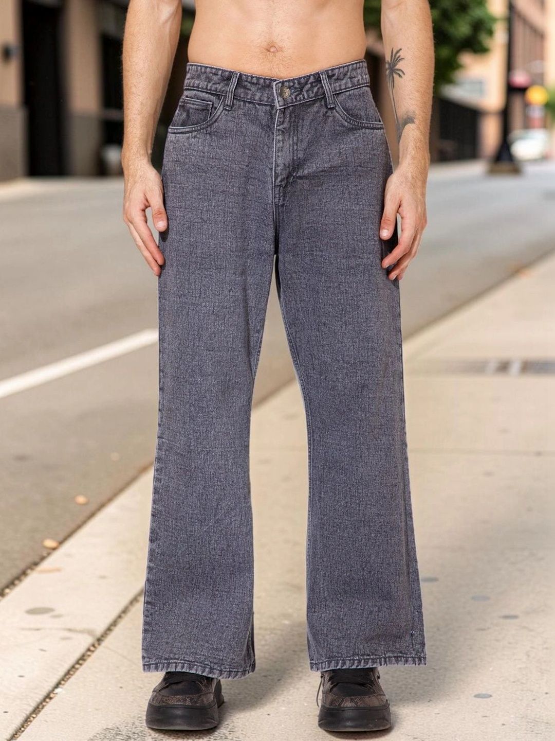 STUDIO NEXX Men Wide Leg Mid-Rise Jeans