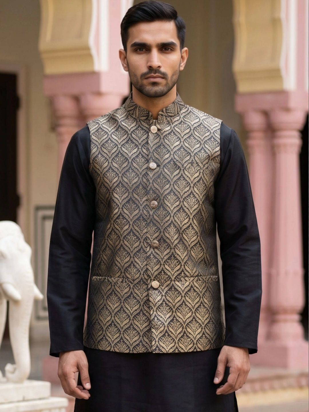 Jompers Woven Design Nehru Jackets