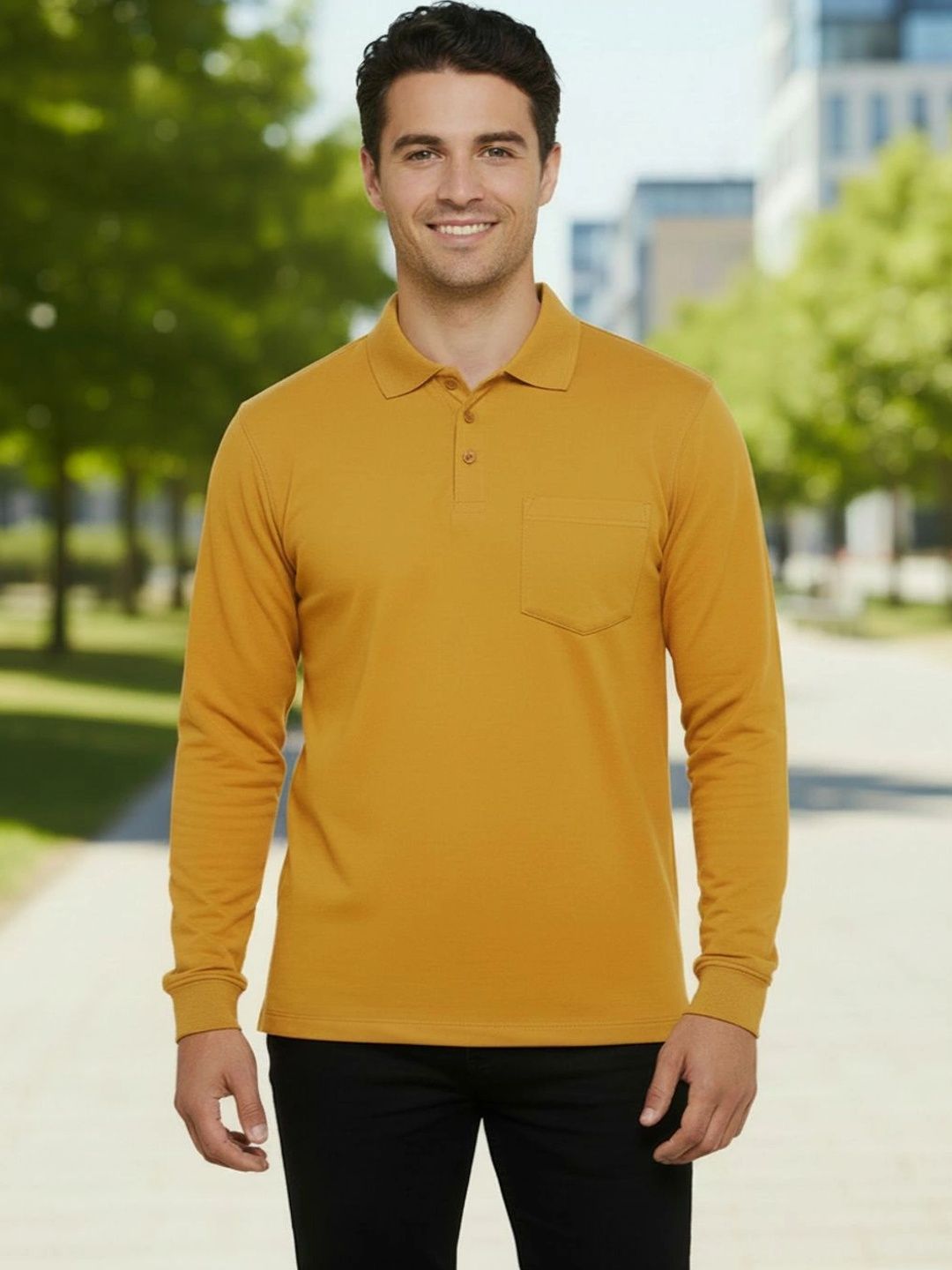 Roadster Men Polo Collar Pockets T-shirt