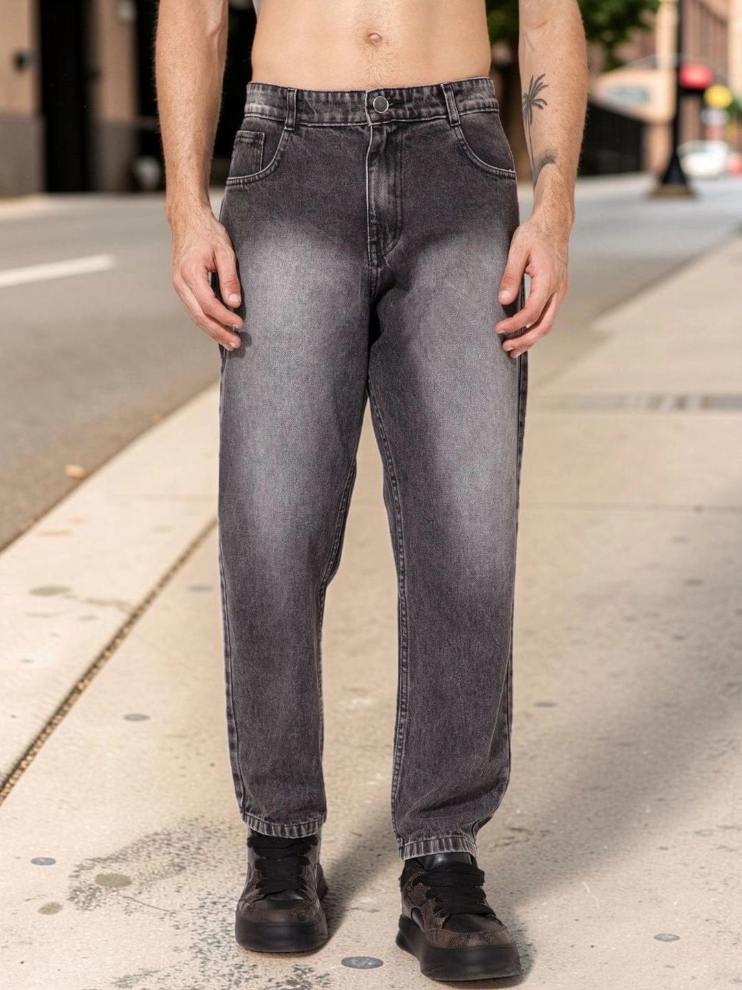 STUDIO NEXX Men Loose Relaxed Fit Mid-Rise Jeans