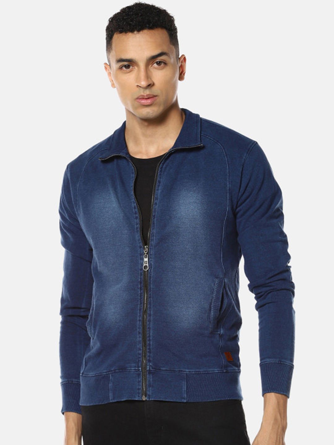 CAHOOT Men Blue Solid Denim Jacket