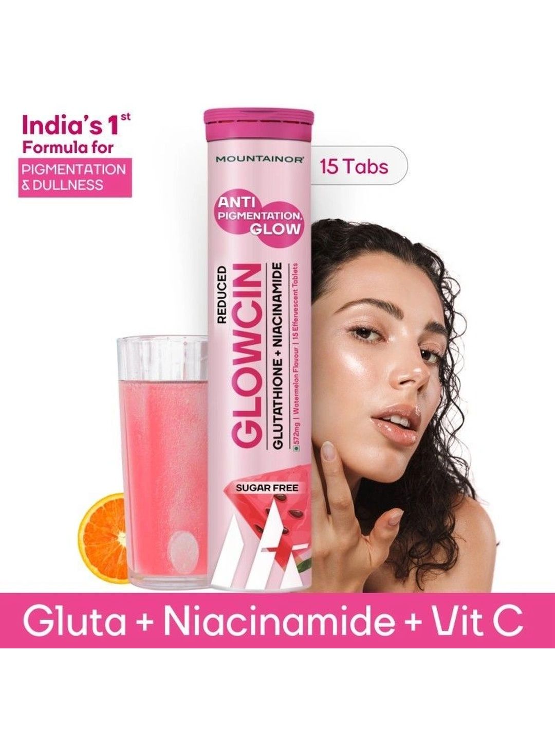 Buy MOUNTAINOR Glowcin Effervescent Tablets With Glutathione & Niacinamide - 15 Tablets - Skin Supplements for Unisex 32009882