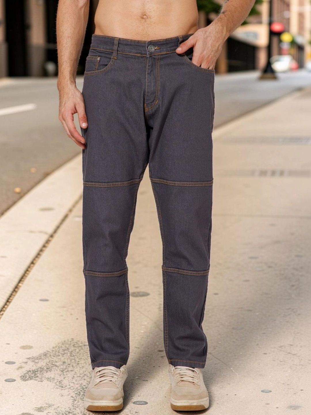 STUDIO NEXX Men Loose Relaxed Fit Mid-Rise Stretchable Jeans