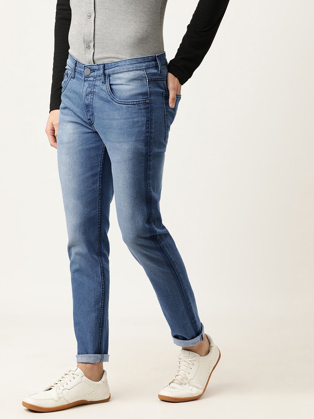 CAHOOT Men Blue Slim Fit Mid-Rise Clean Look Jeans