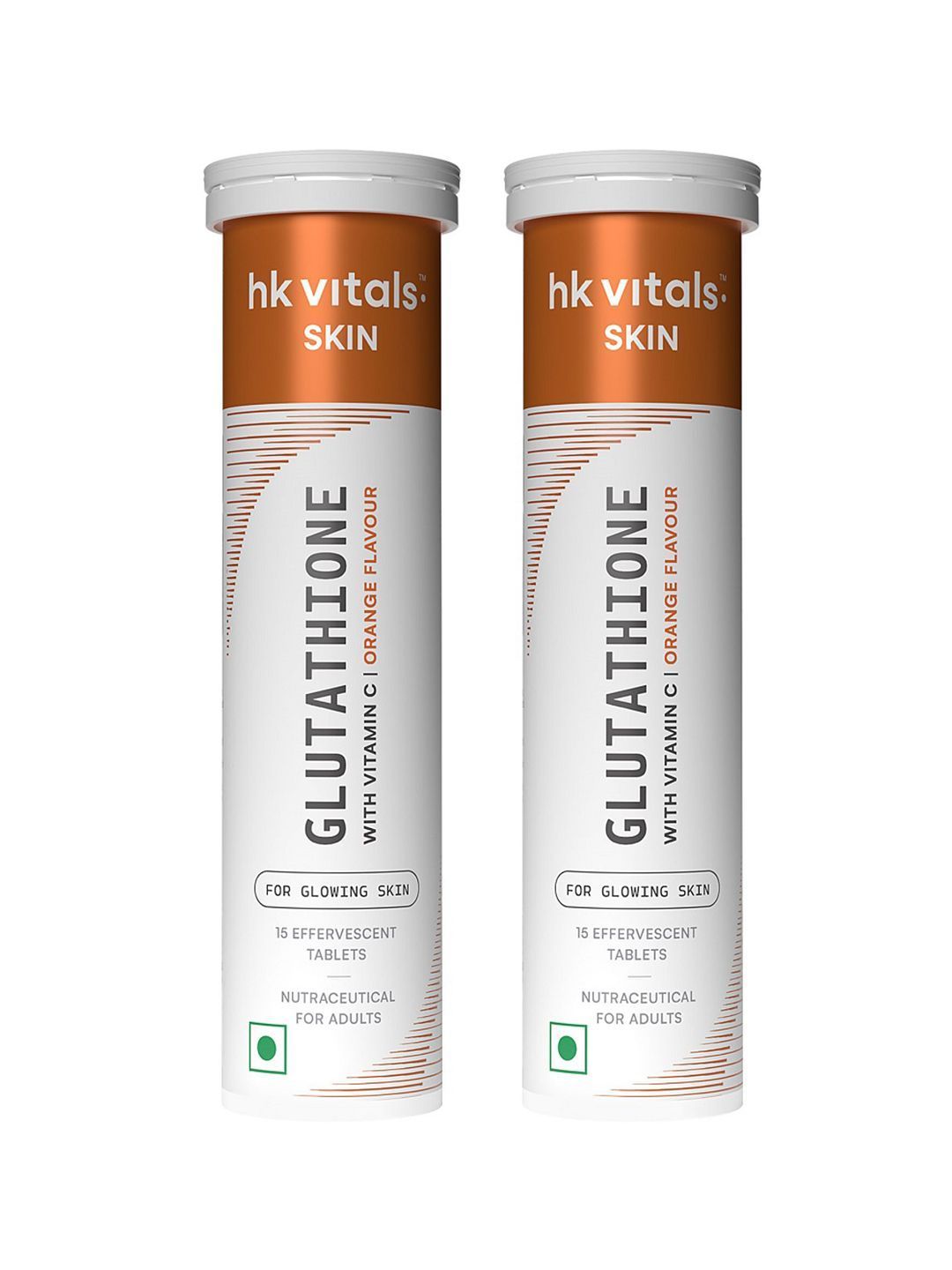 Buy HK VITALS Set Of 2 Glutathione Tablets - Orange Flavour - 15 Tablets Each - Skin Supplements for Unisex 28510004