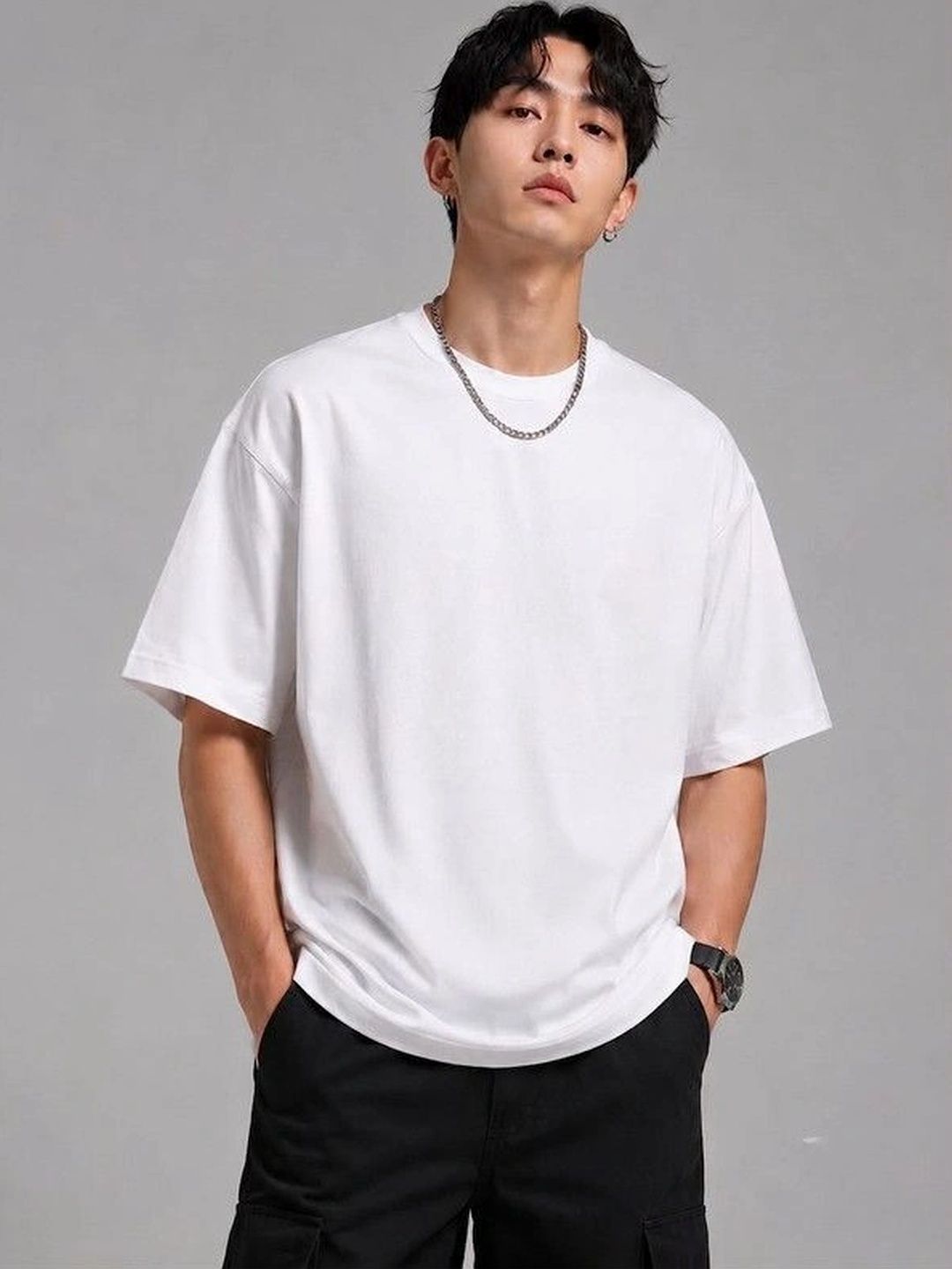 9TUNKI Men Pure Cotton T-shirt