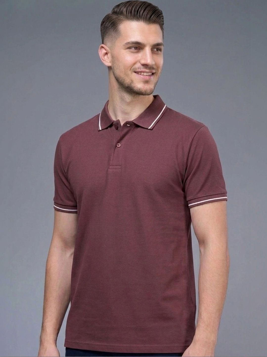 MAXZONE Men Polo Collar T-shirt