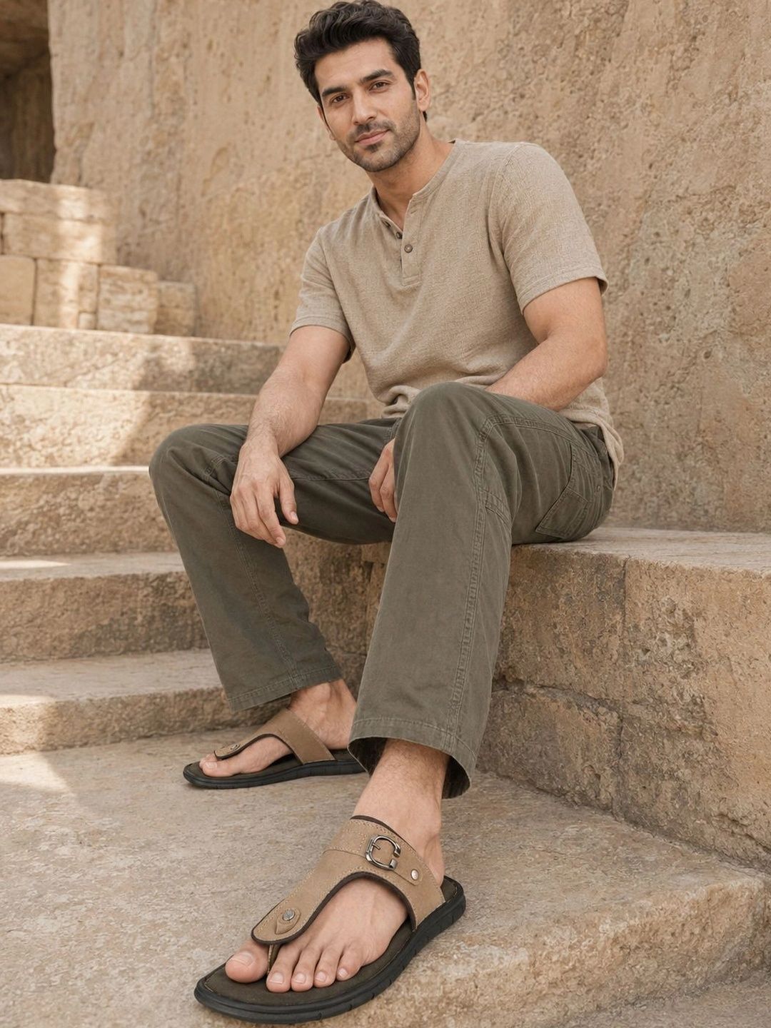 Roadster Men Suede Shoe-Style Sandals