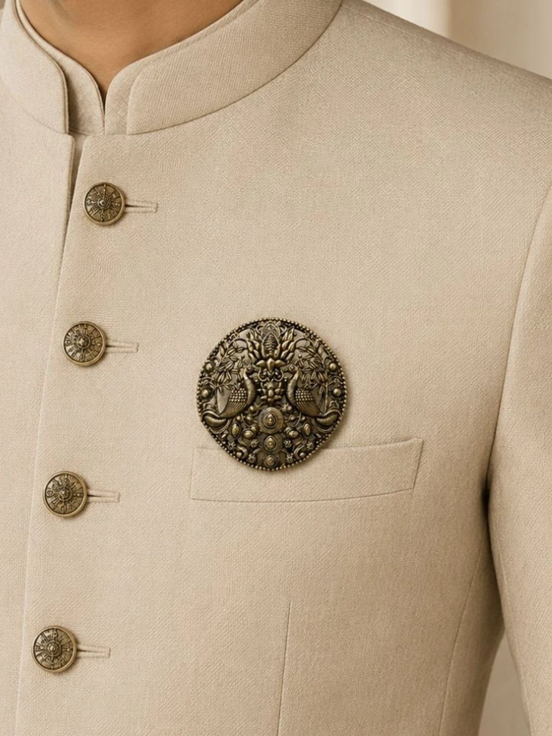 I Jewels Gold-Toned Plated Brass Brooch