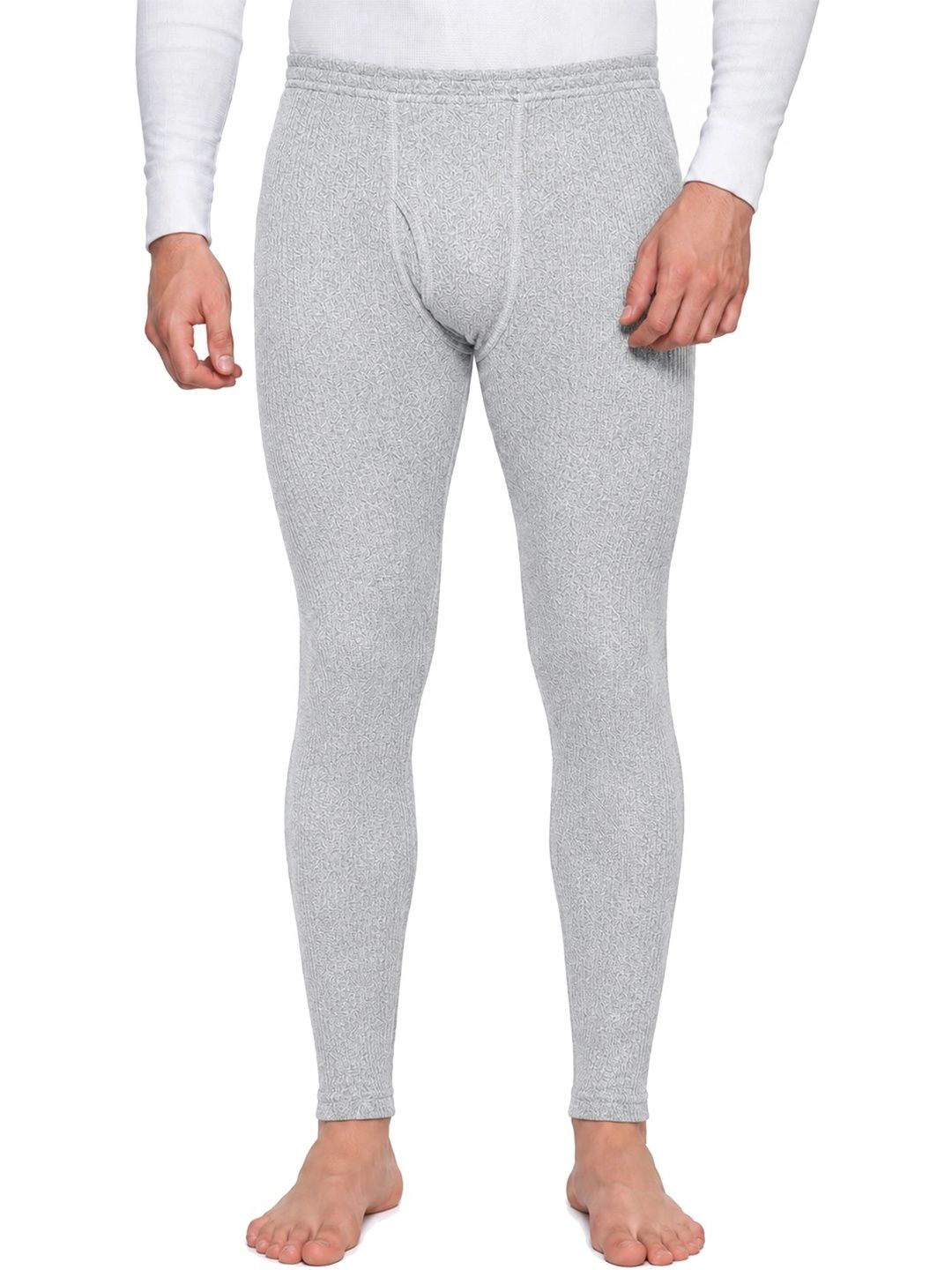 BODYCARE INSIDER Men Grey Solid Cotton Thermal Bottoms