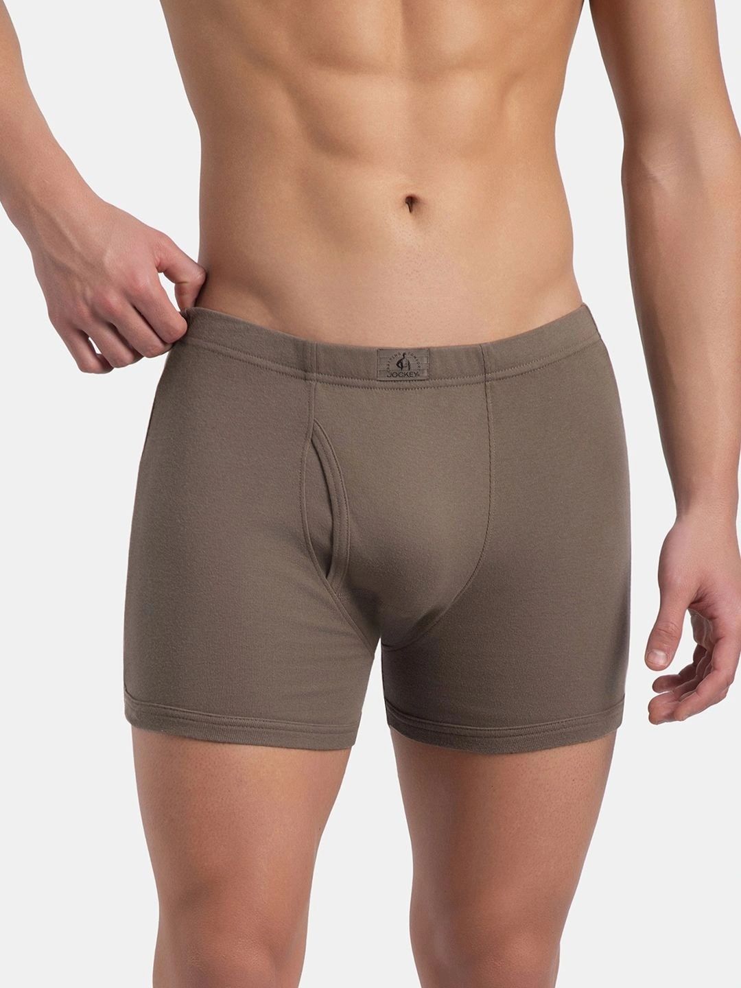Jockey Combed Cotton Rib Boxer Brief with Ultrasoft and Durable Waistband-8008