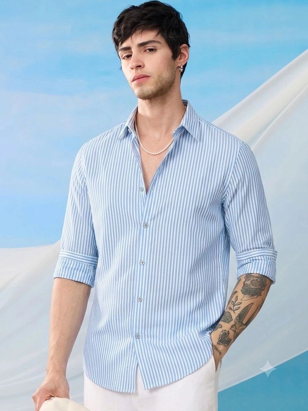 Metronaut Men Classic Striped Casual Shirt