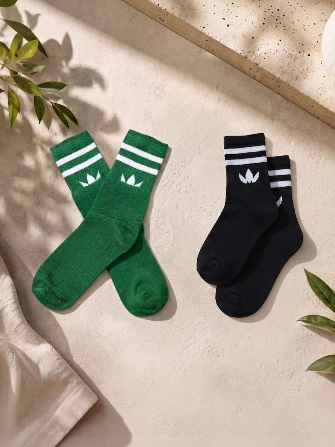 SWAZ Men Pack of 2 Cotton Assorted Striped Above Ankle Socks