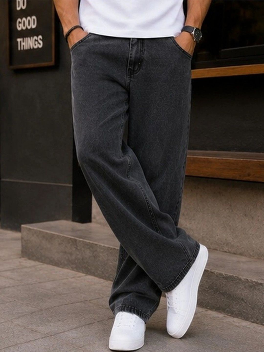 GARTEEN Men Classic Straight Fit Mid-Rise Stretchable Jeans