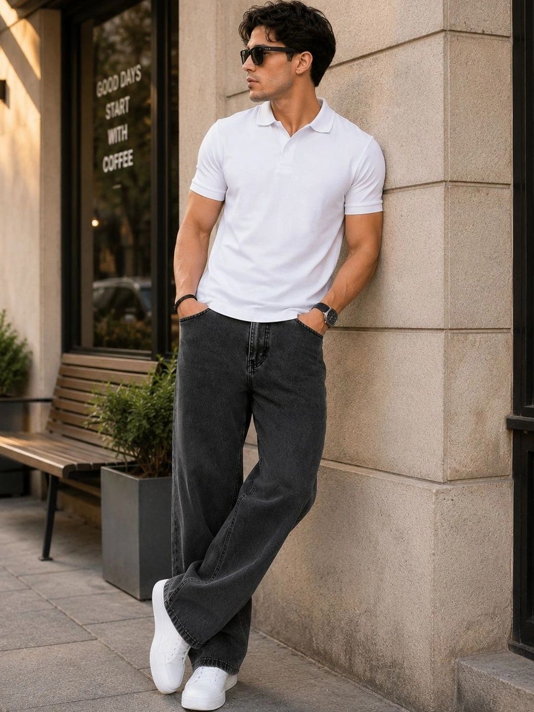 MARK VIEW Men Classic Straight Fit Mid-Rise Stretchable Jeans