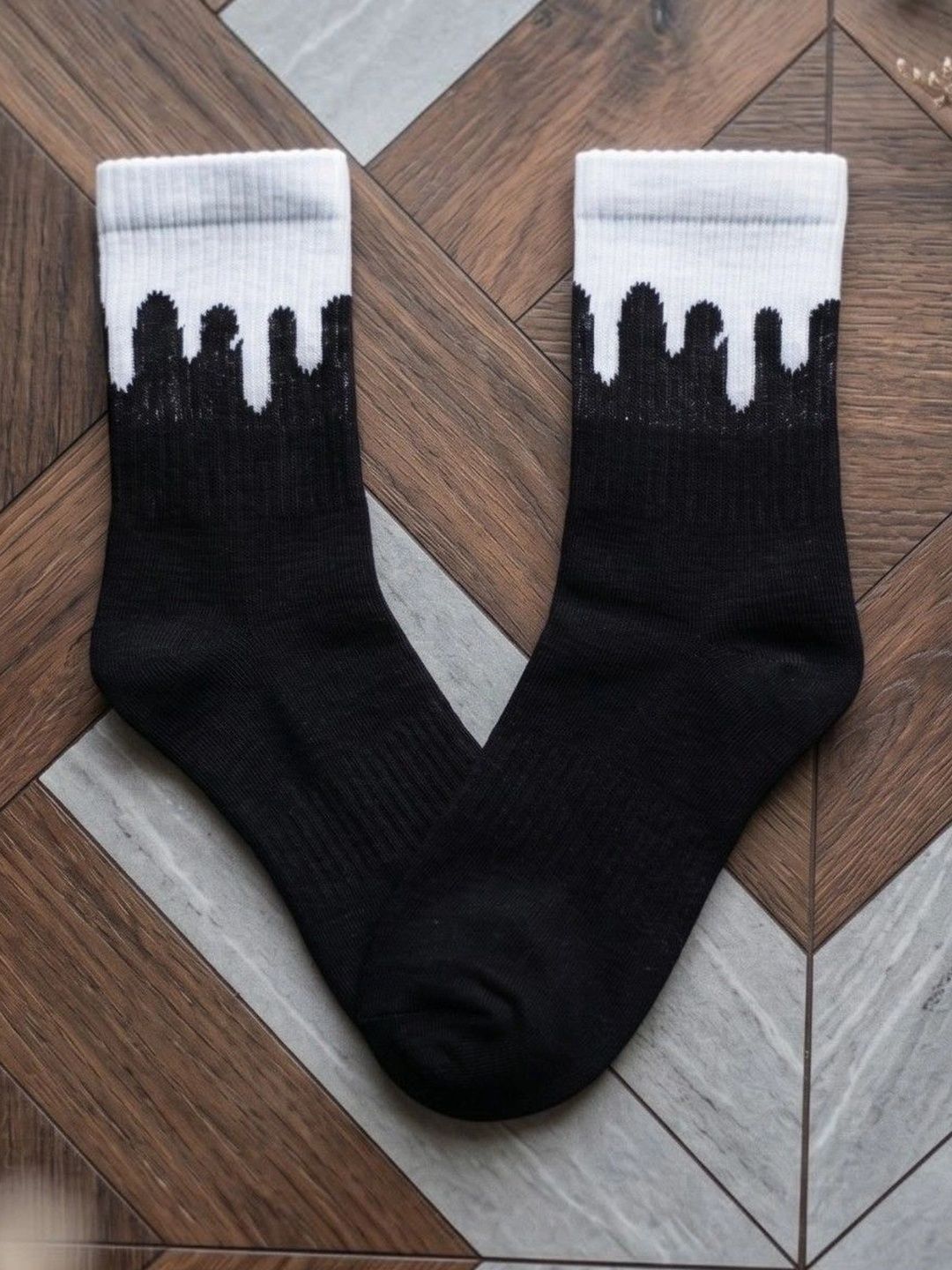 pell-mell Men Pack of 2 Cotton Assorted Patterned Above Ankle Socks