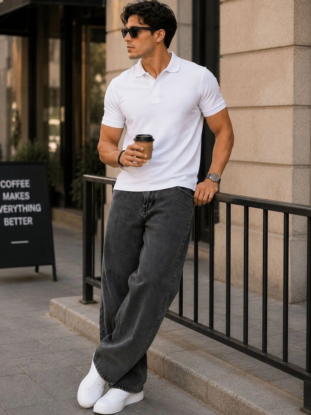 DENIM LIFE Men Classic Straight Fit Mid-Rise Stretchable Jeans