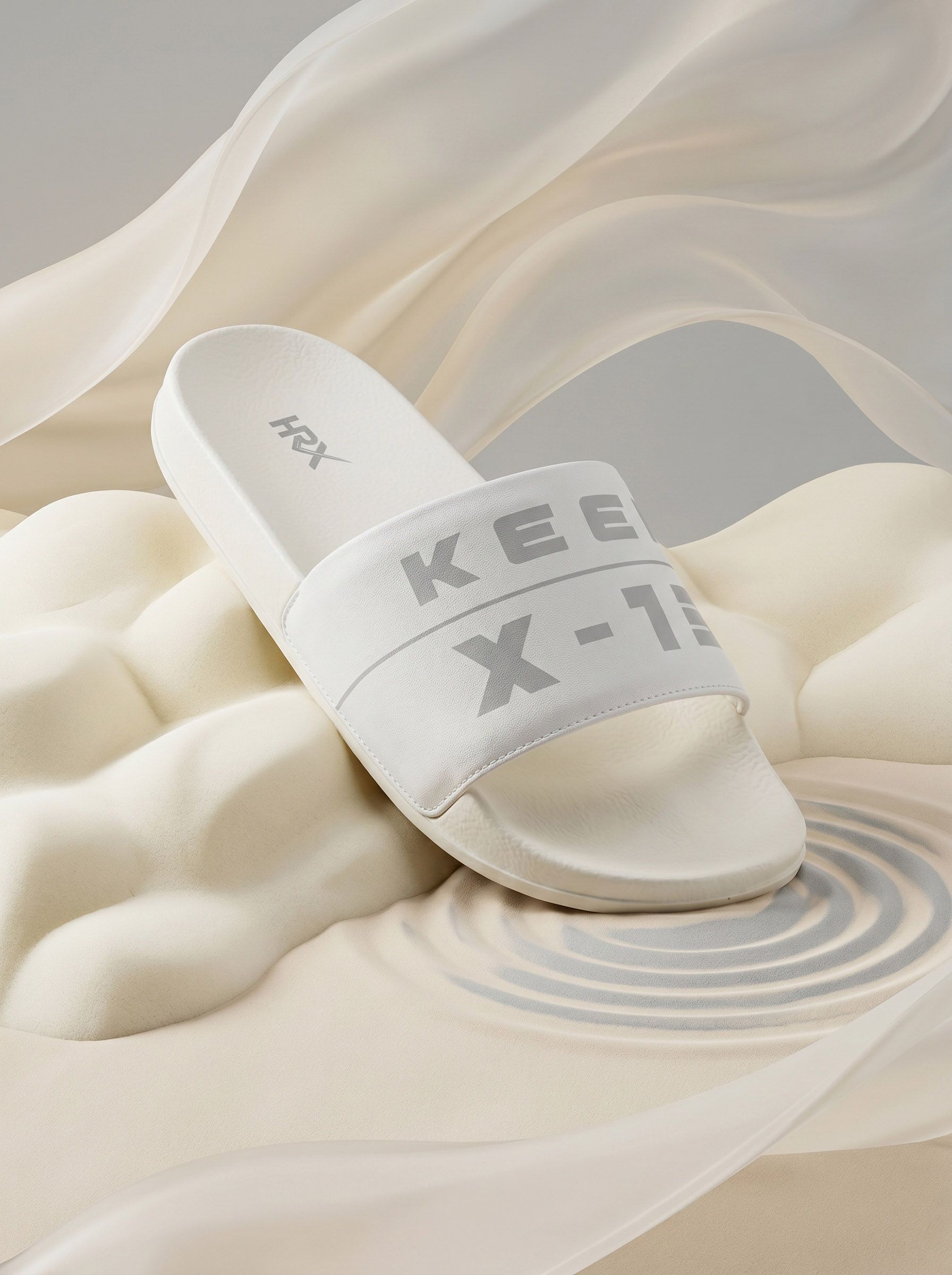 HRX by Hrithik Roshan Men White & Grey Printed Sliders